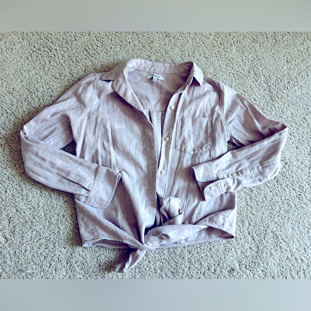 Madewell front tie flannel